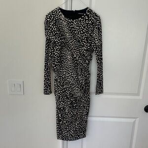 Roberto Cavalli Black and White Long Sleeve Dress